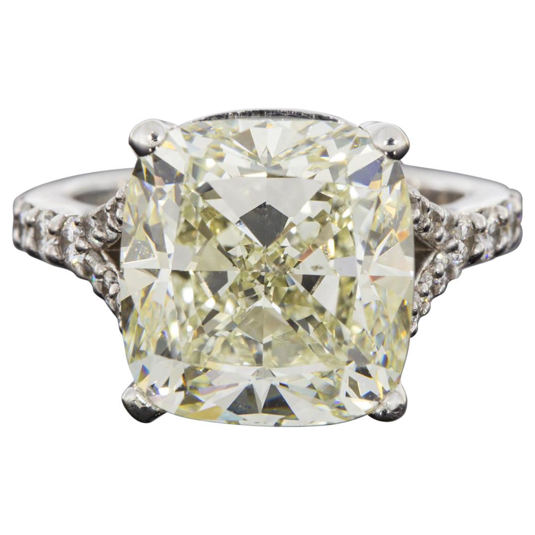 White Gold 11.13 Carat GIA Certified Cushion Diamond Engagement Ring