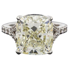 White Gold 11.13 Carat GIA Certified Cushion Diamond Engagement Ring