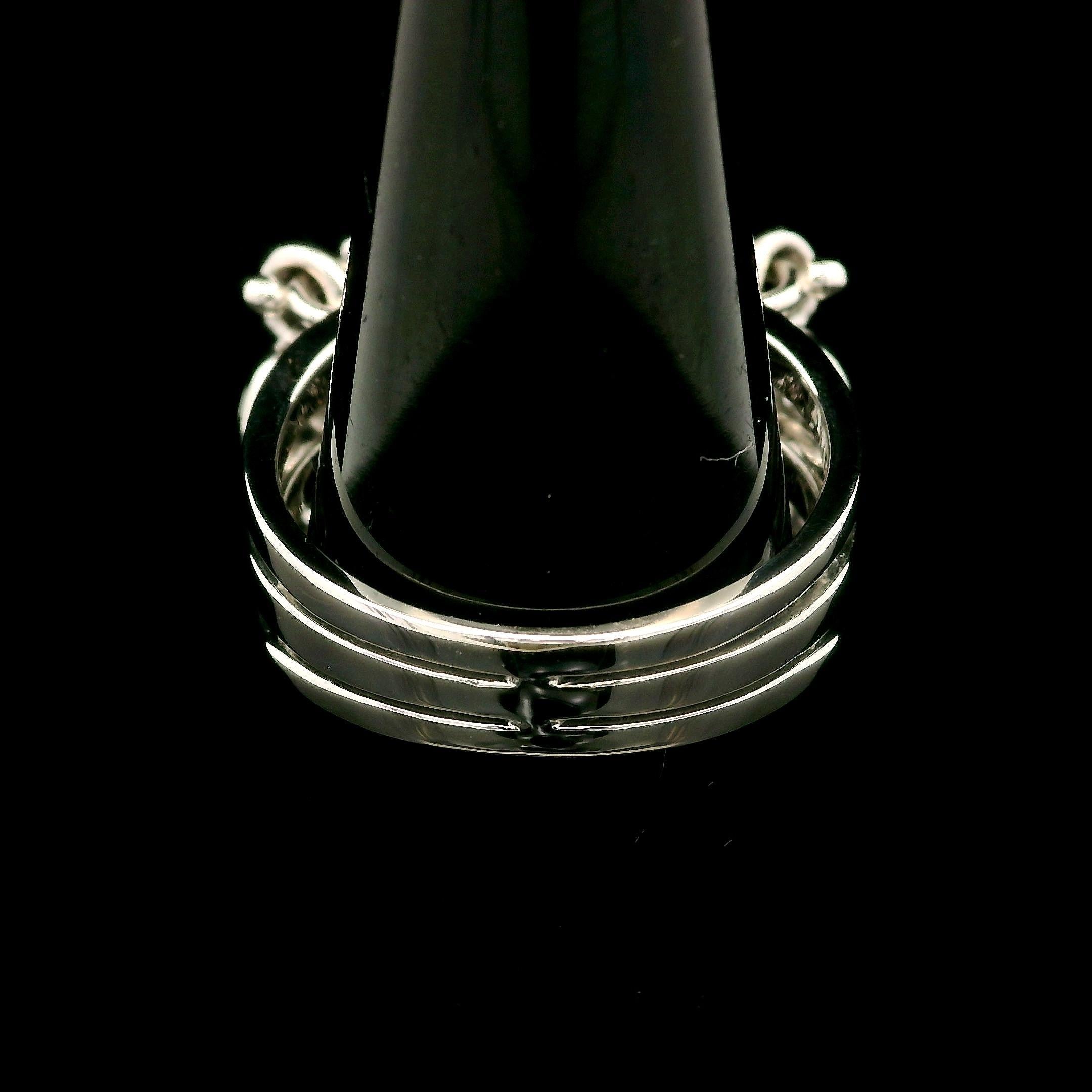 White Gold 1.18ctw Pink Sapphire & Diamond Dangle 11.4mm Wide Confetti Band Ring For Sale 2