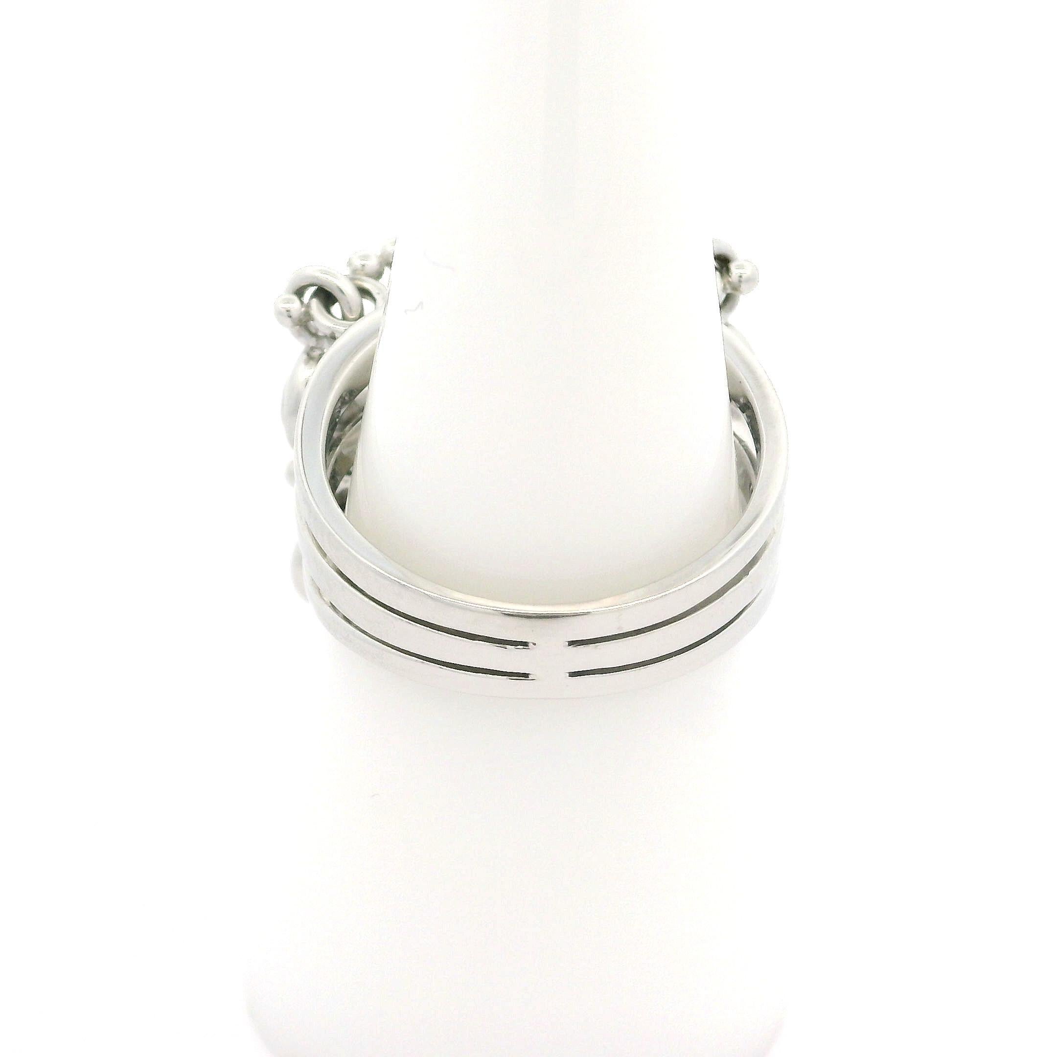 White Gold 1.18ctw Pink Sapphire & Diamond Dangle 11.4mm Wide Confetti Band Ring For Sale 4