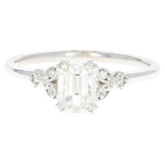 White Gold 1.22 Carat Emerald Cut Diamond Engagement Ring