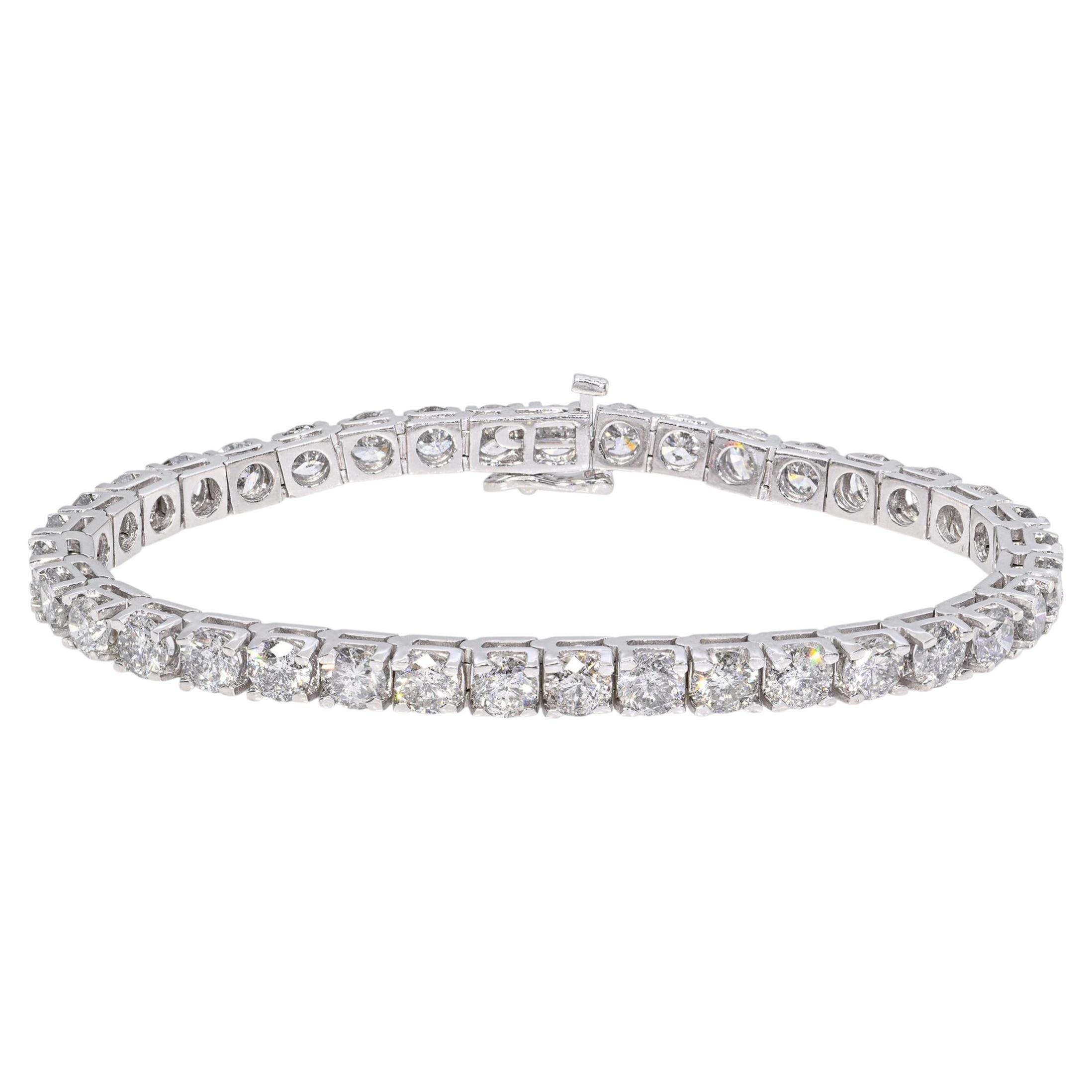 Pulsera tipo «tennis» de oro blanco con diamantes de 12,21 ct en total