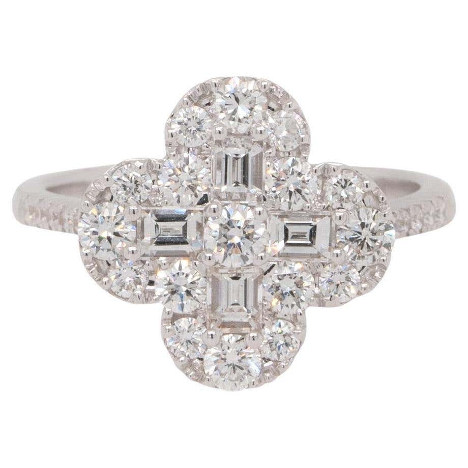Diamond Clover Ring For Sale at 1stDibs | clover leaf ring design