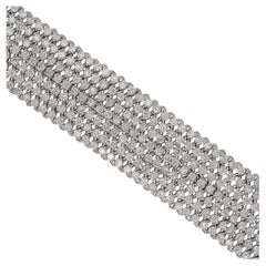 White Gold 13 Carat Diamond Pave Mesh Bracelet 18 Karat in Stock