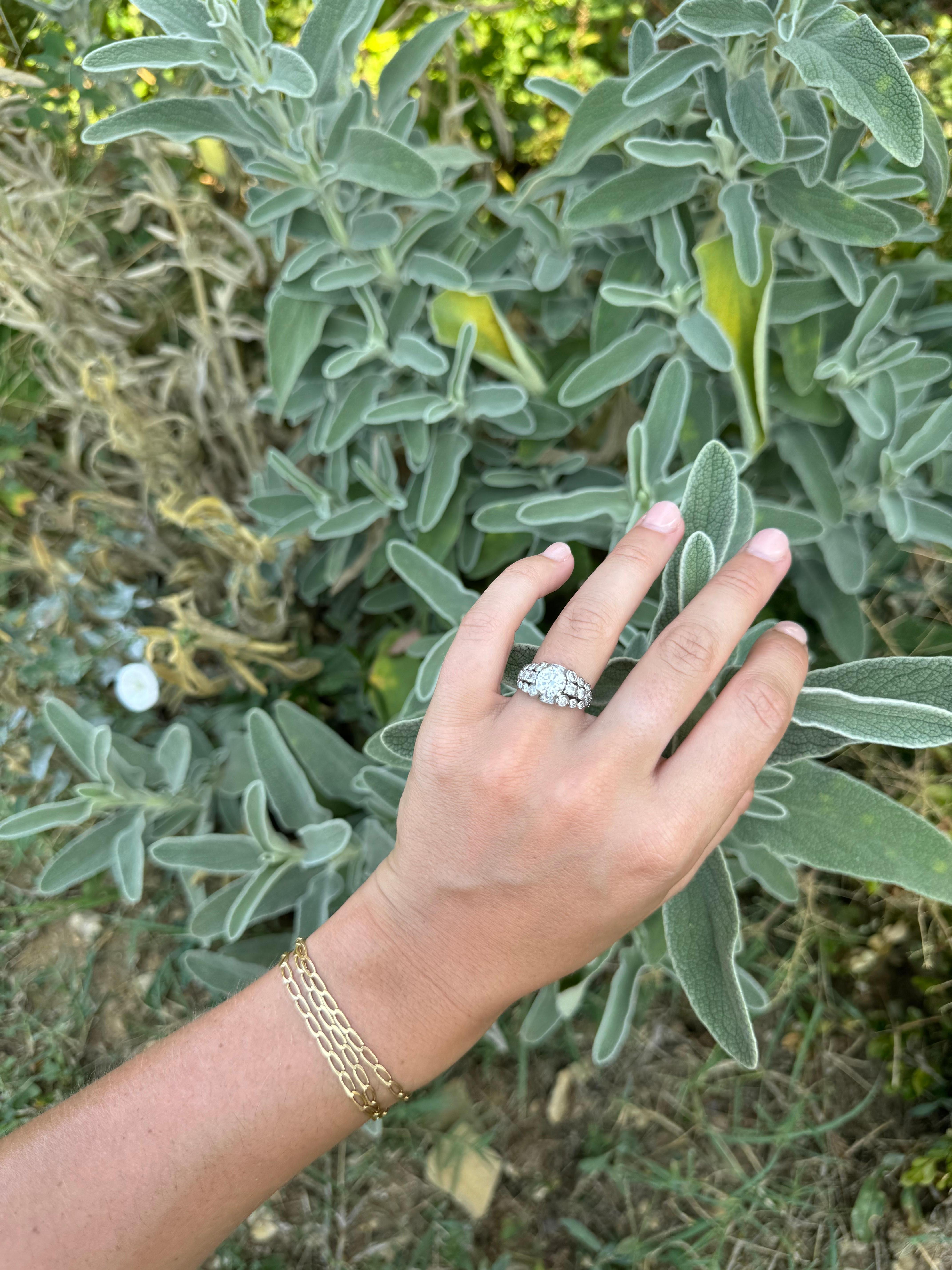White gold 1.30 Carats diamond ring from 1951 For Sale 1
