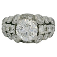 Bague en or blanc avec diamants de 1,30 carats de 1951