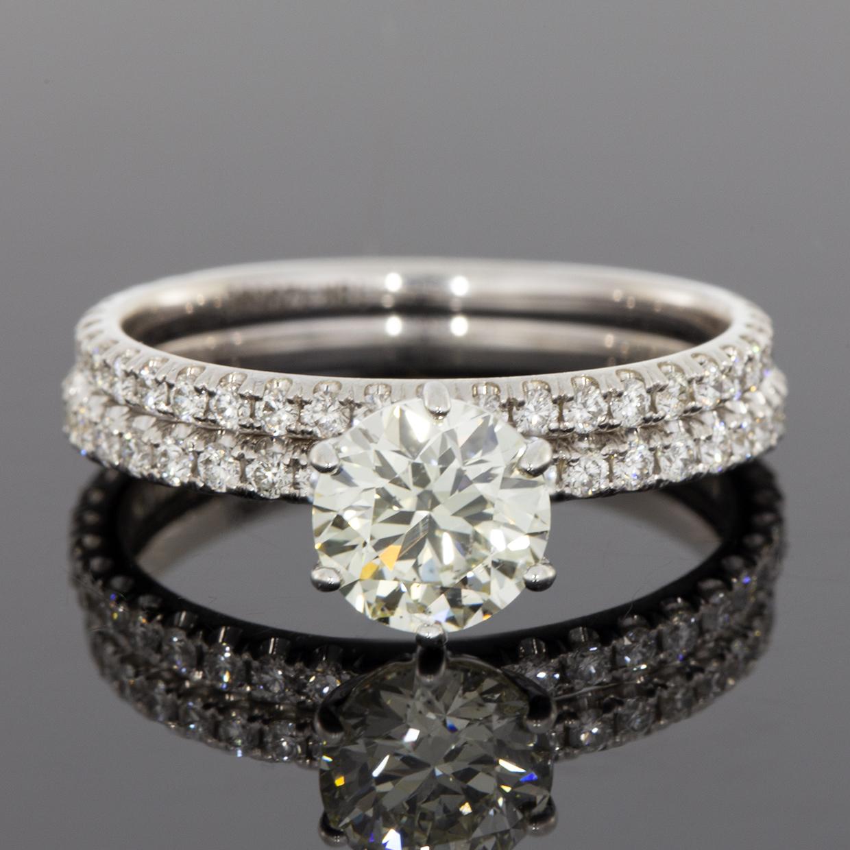 White Gold 1.48 Carat Round Diamond Solitaire Engagement Ring In Excellent Condition In Columbia, MO