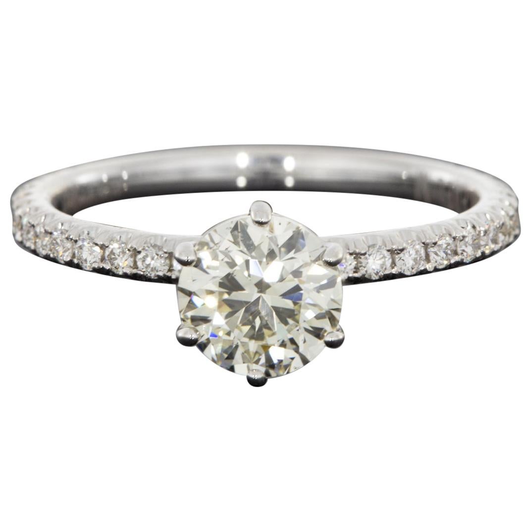 White Gold 1.48 Carat Round Diamond Solitaire Engagement Ring