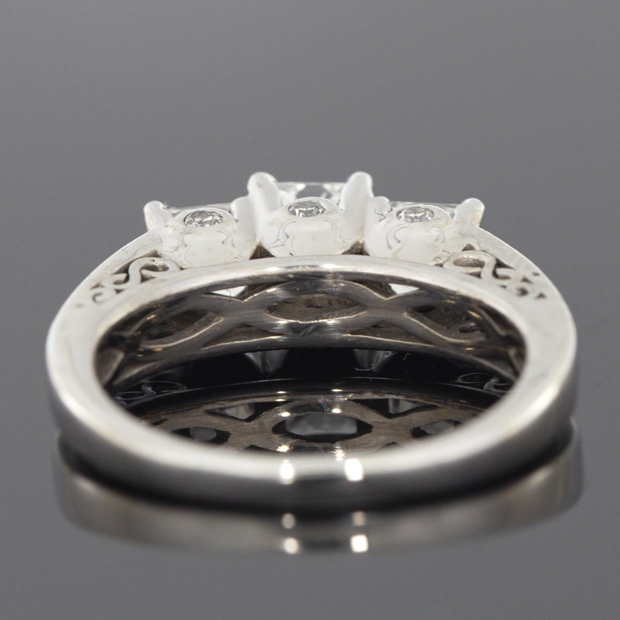 Princess Cut White Gold 1.50 Carat Princess Diamond Three-Stone Engagement Ring