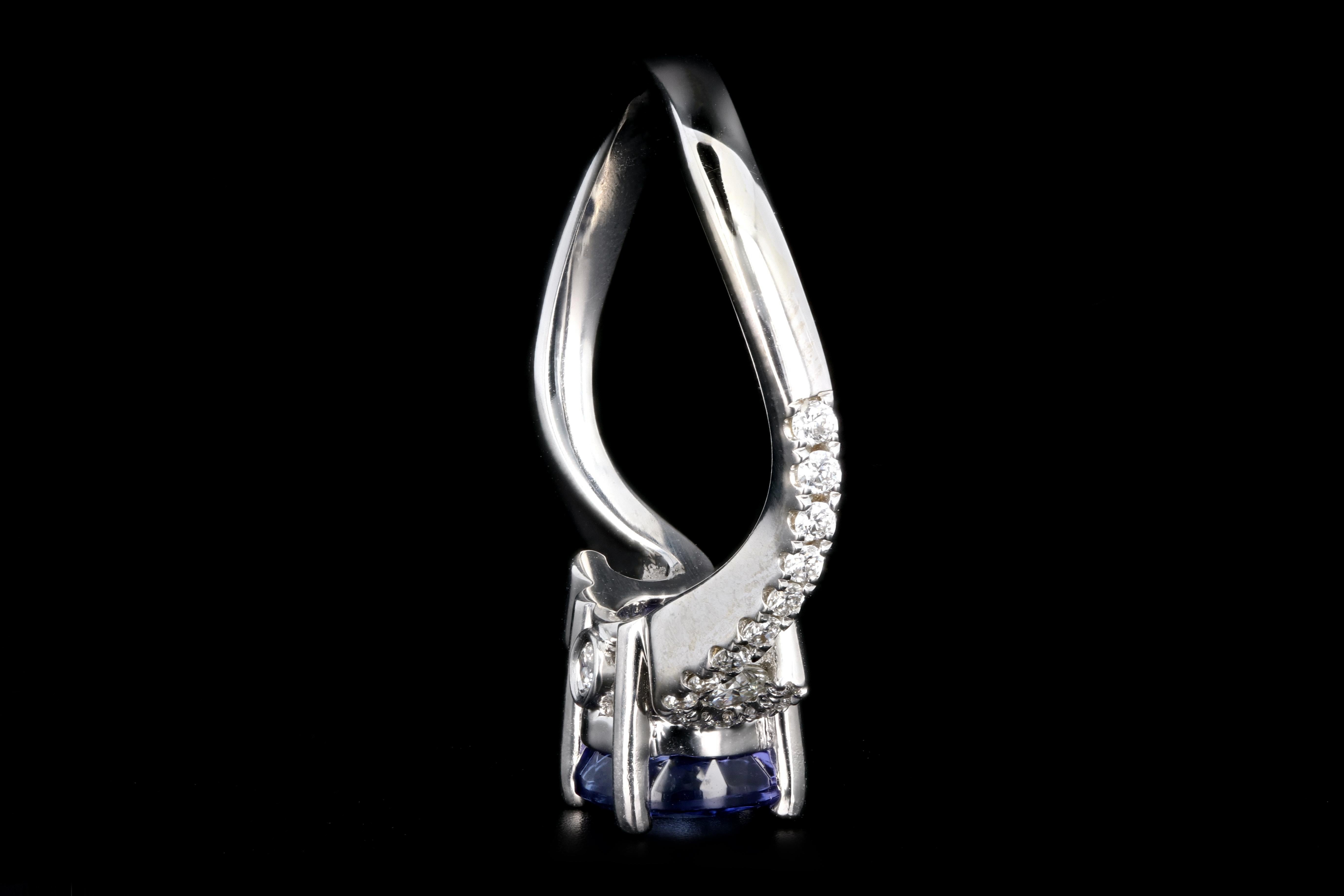 White Gold 1.63 Carat Tanzanite and Diamond Ring 5