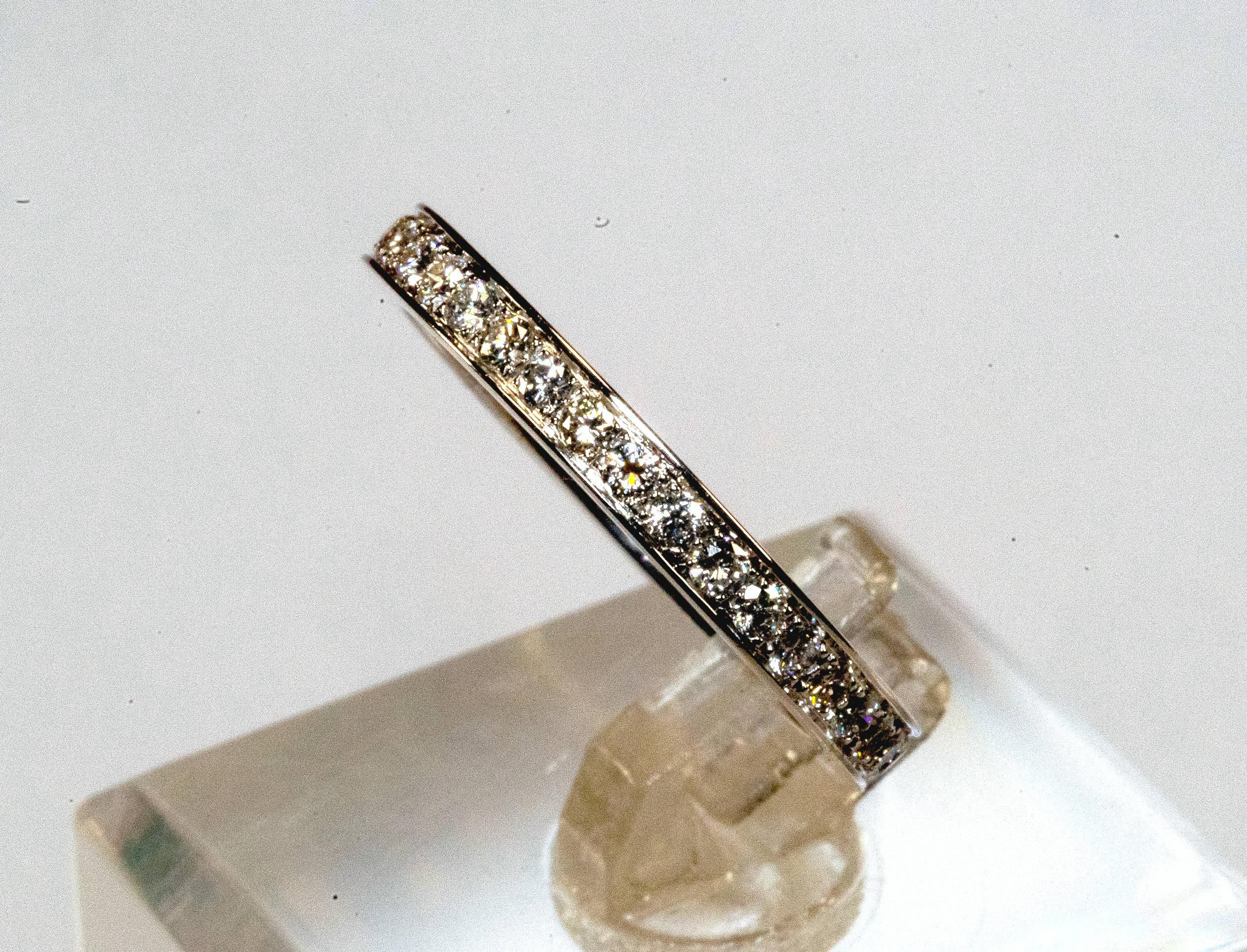 Modern White Gold 18 Karat Diamond Eternity Ring For Sale
