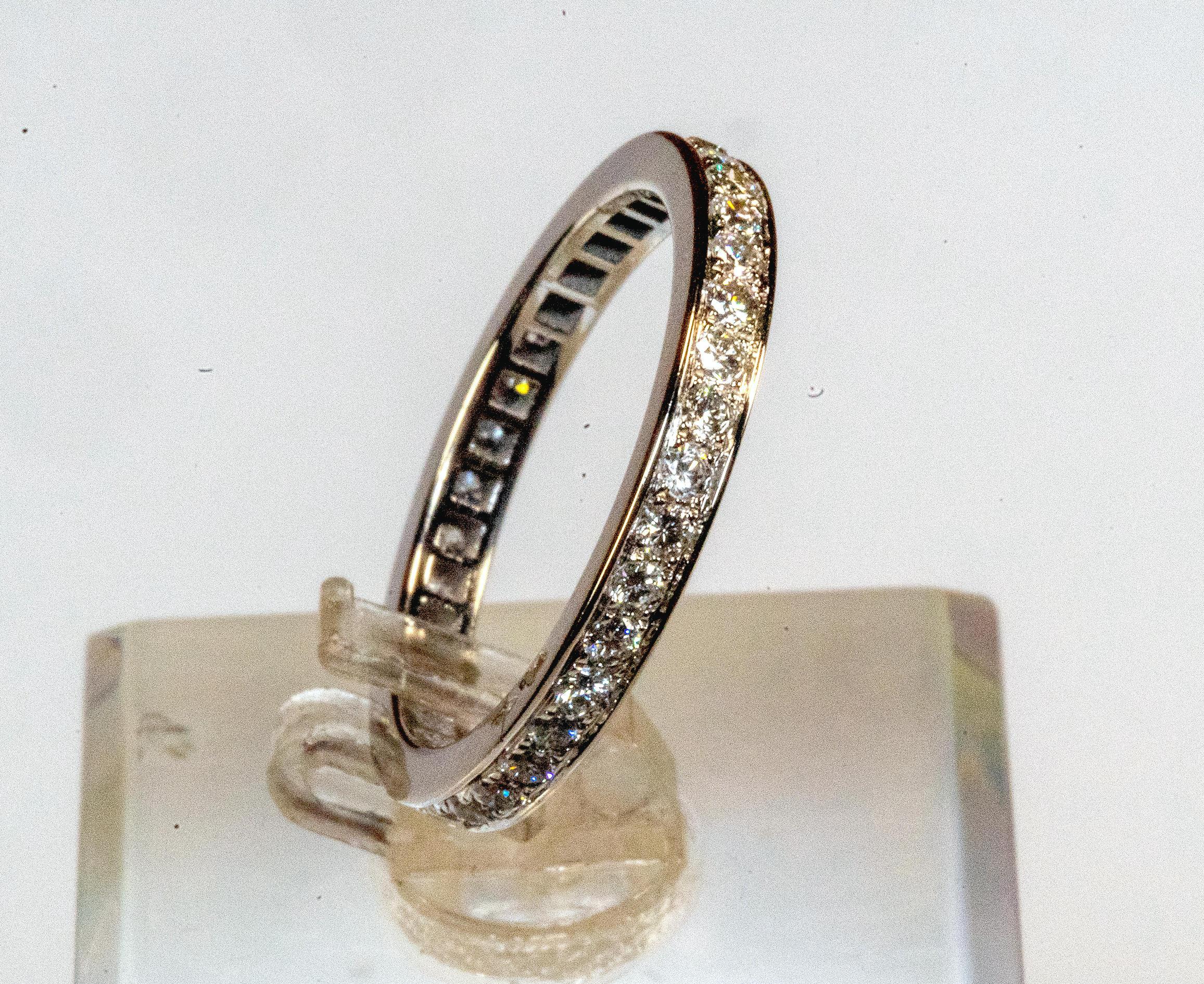 Brilliant Cut White Gold 18 Karat Diamond Eternity Ring For Sale