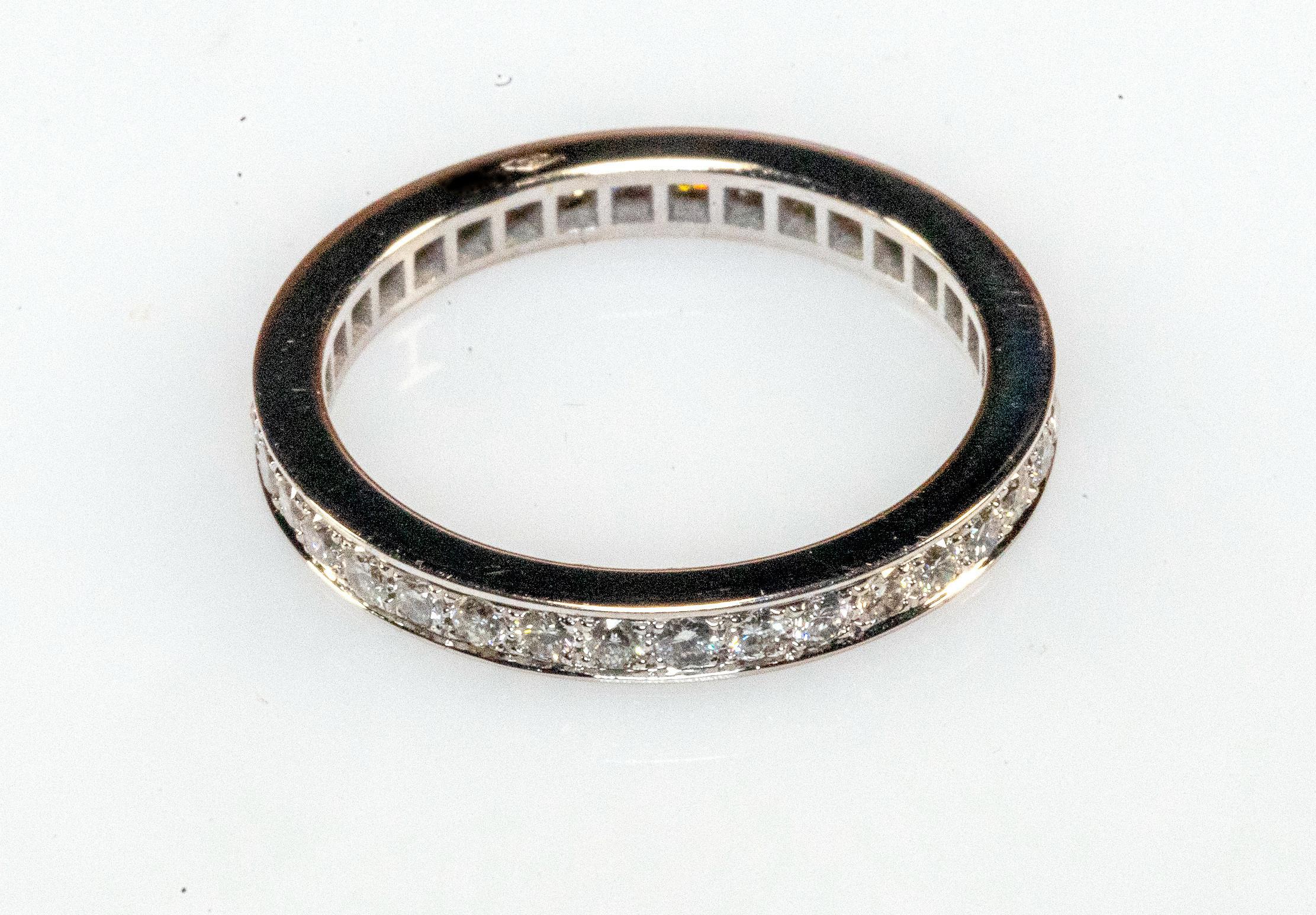 Women's White Gold 18 Karat Diamond Eternity Ring For Sale