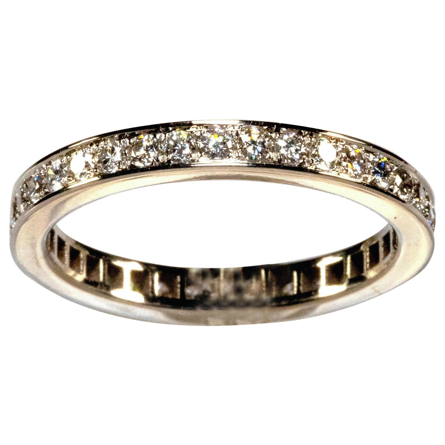 White Gold 18 Karat Diamond Eternity Ring For Sale