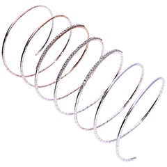 White Gold 18 Karat Extendable Elastic Bracelet with Diamonds