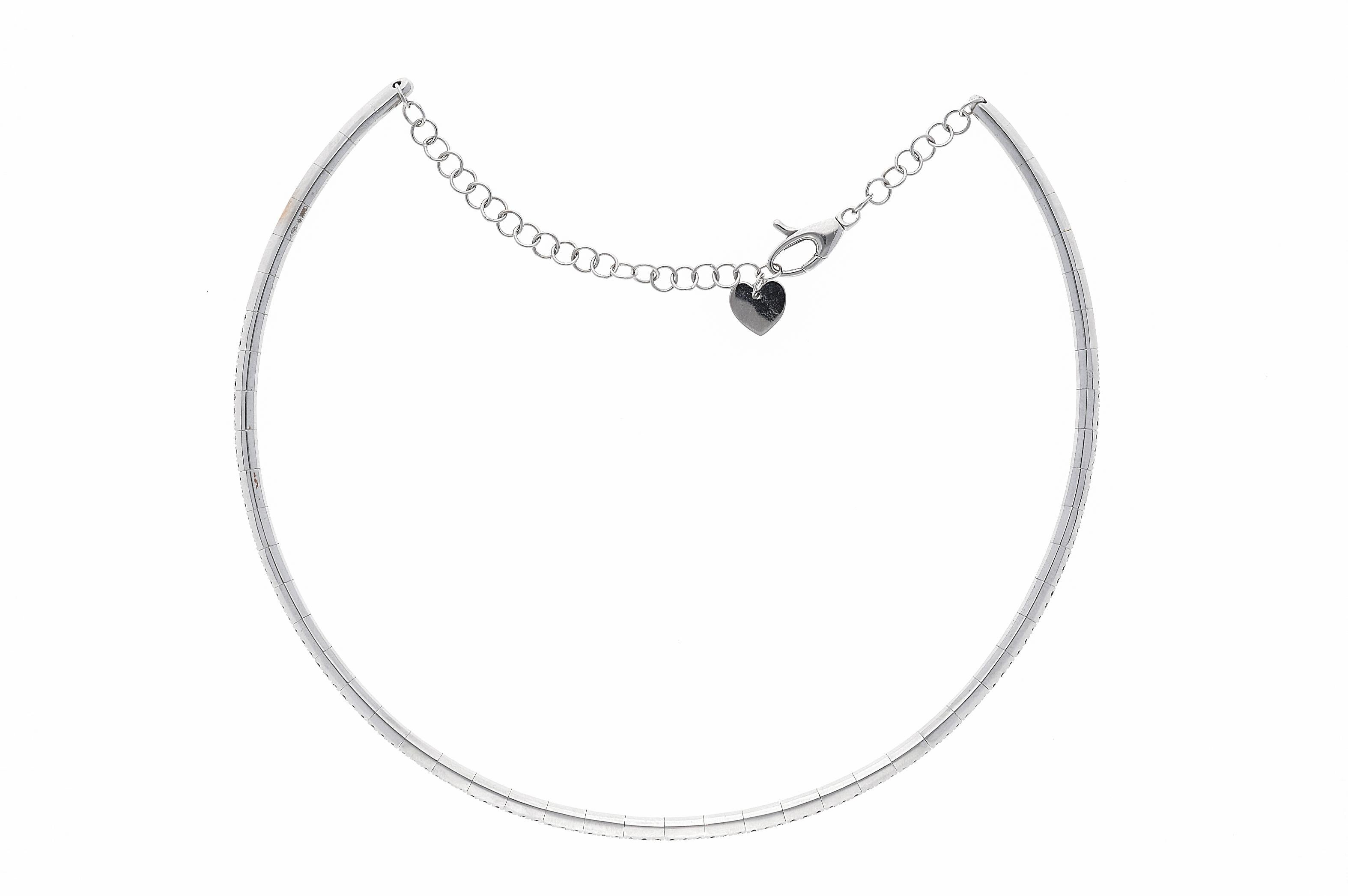 Diamanti 1,48 ct. Collana Chocker contemporanea in oro 18 Kt. Prodotto in Italia In condizioni Nuovo in vendita a Rome, IT