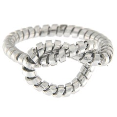 White Gold 18 Karat Tubogas Knot Ring