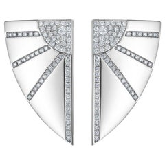 Boucles d'oreilles Art Déco en or blanc 18 carats de 0,74 carat de diamants