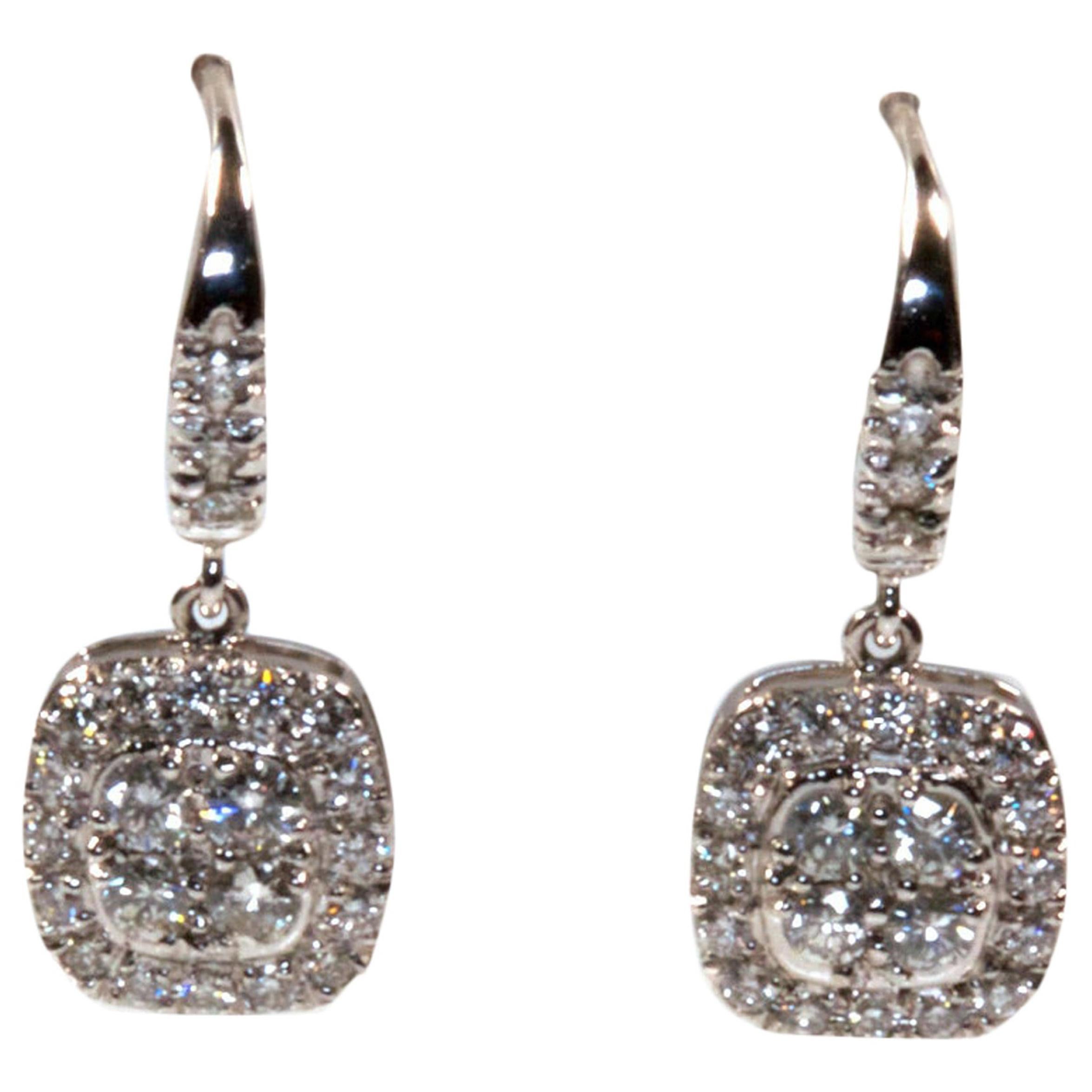White Gold 18k , Diamond Earrings For Sale