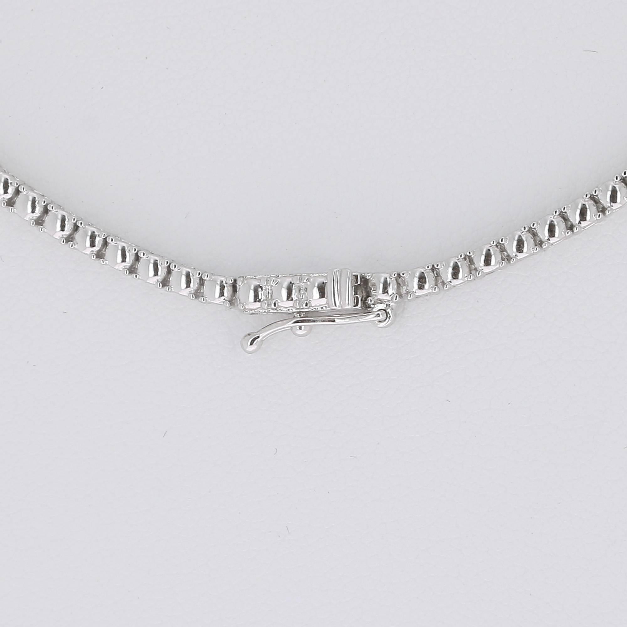  2, 65 carats GVS Diamond Riviera 18 Karat White Gold Tennis Line Necklace In New Condition For Sale In Istanbul, TR