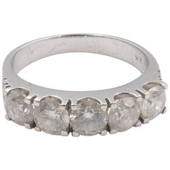 White Gold 2 Carat, 5-Stone Diamond Engagement, Dress Ring or Stand Alone Wedder White Gold 2 Carat, 5-Stone Diamond Engagement, Dress Ring or Stand Alone Wedder