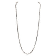 White Gold 20 Carat Diamond Tennis Line Necklace