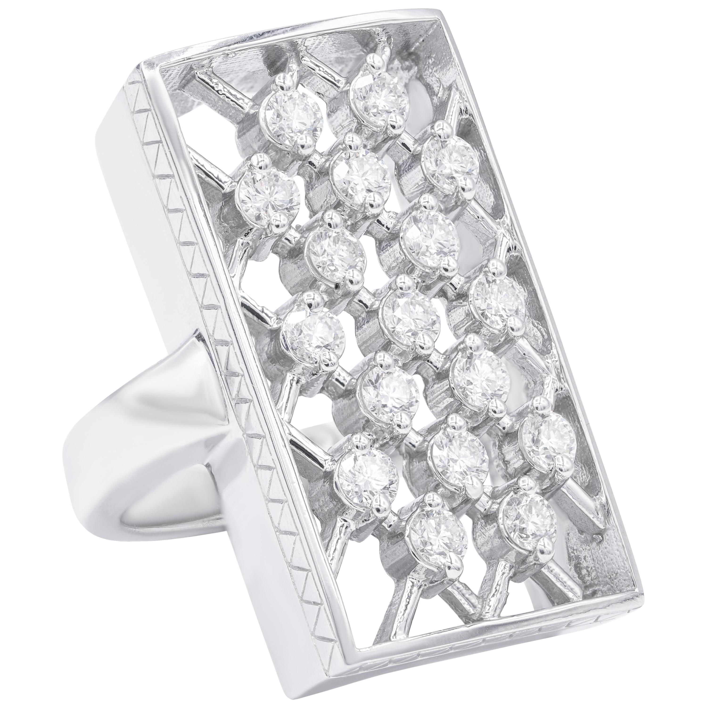 14KT white gold fashion ring features 2.05 carats of round diamonds

This product will be packaged in a custom box

Composition:
14K white gold
2.05 ct round diamond

Warranty
Limited lifetime upgrades

Shipping & Returns
Please note a signature