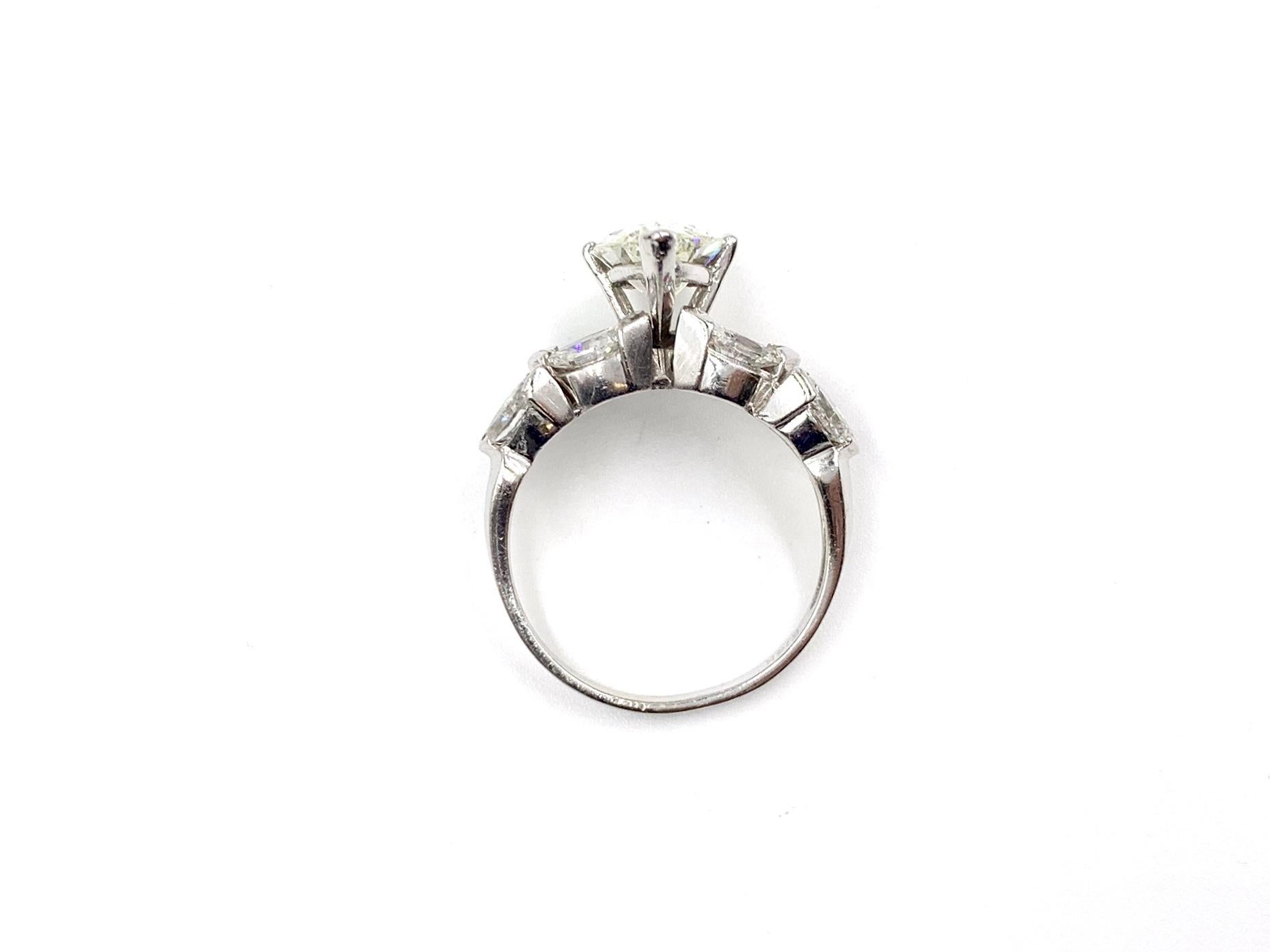Women's White Gold 2.35 Carat Center Marquise Diamond Ring