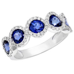 White Gold 2.35 Carat Sapphire Diamond Band