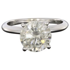White Gold 2.50 Carat Round Brilliant Diamond Solitaire Engagement Ring