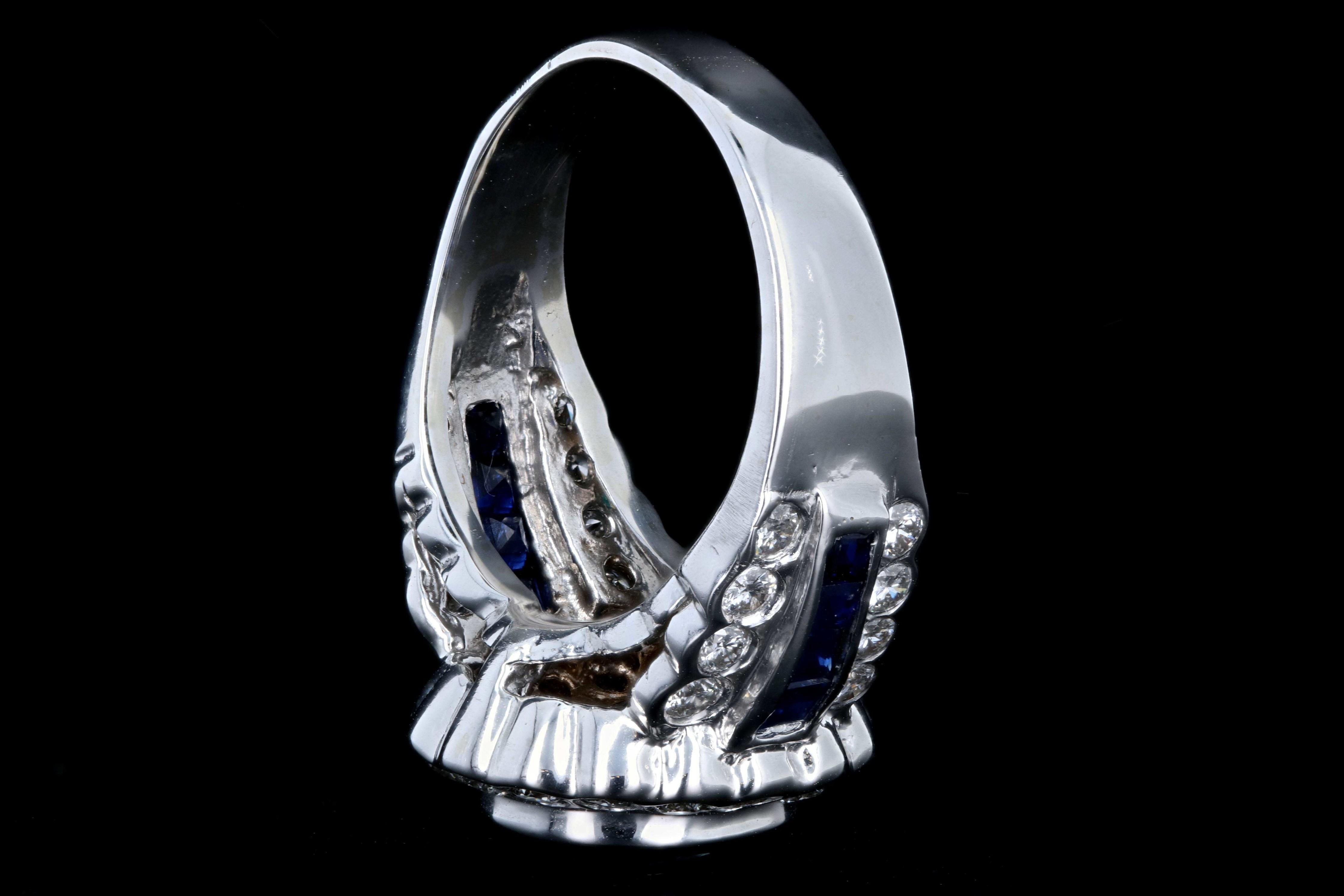 Women's White Gold 2.5 Carat Sapphire and Diamond Ring