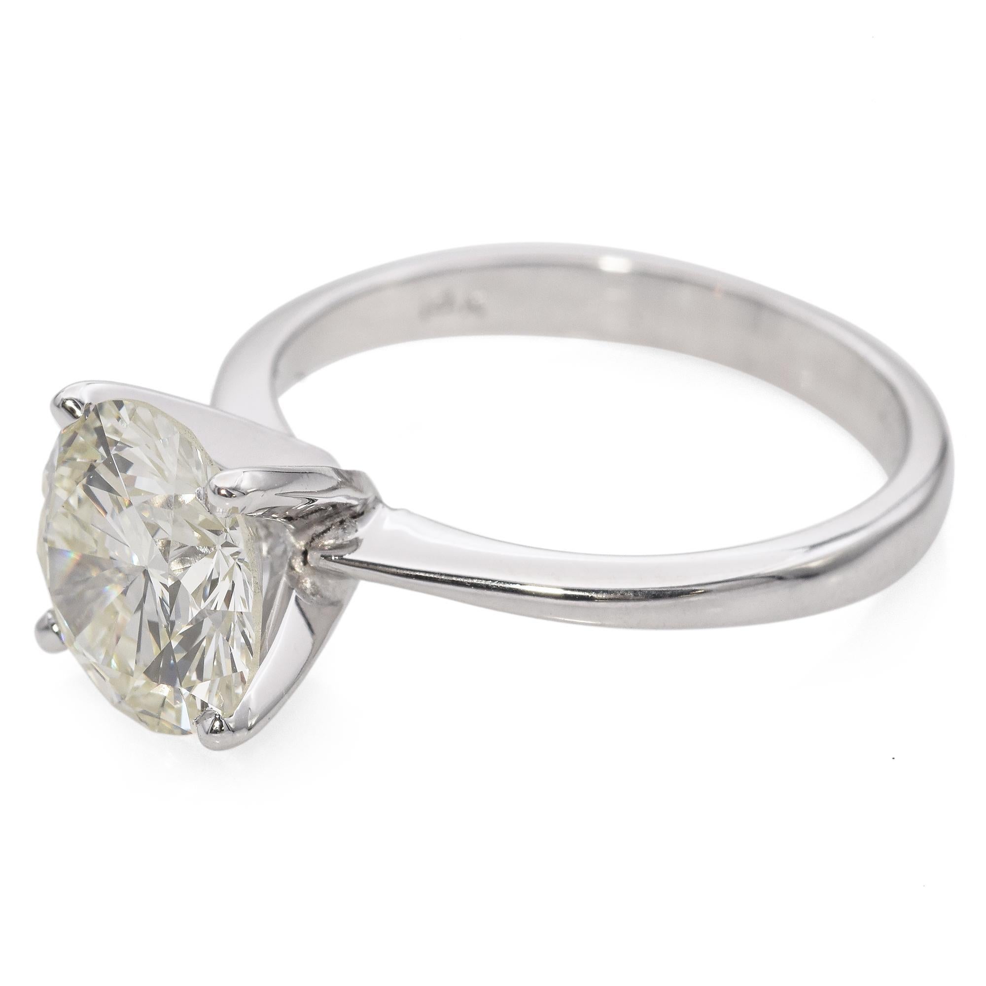 Women's White Gold 2.6ct O-P VVS2 Solitaire Diamond Engagement Ring GIA