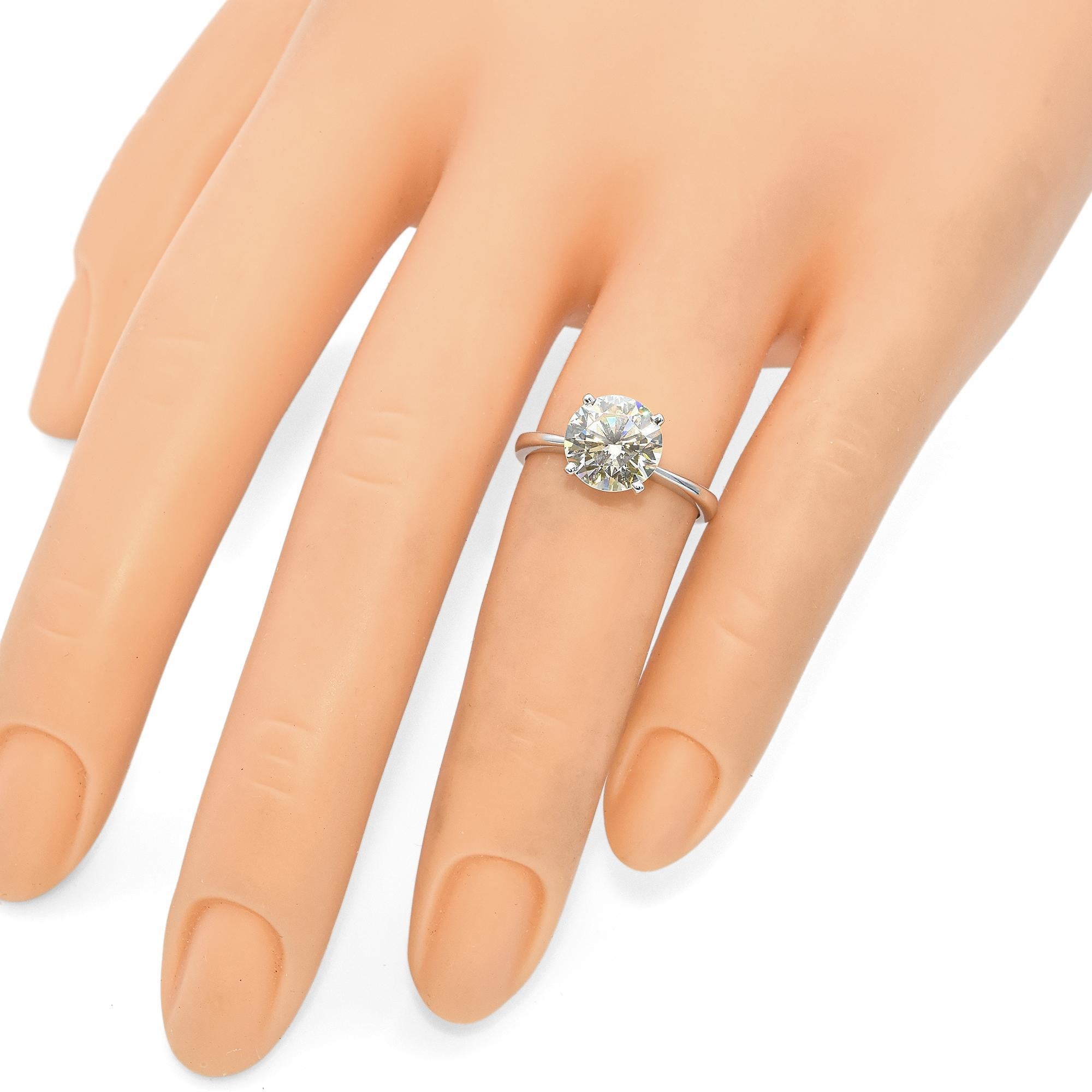 White Gold 2.6ct O-P VVS2 Solitaire Diamond Engagement Ring GIA 4