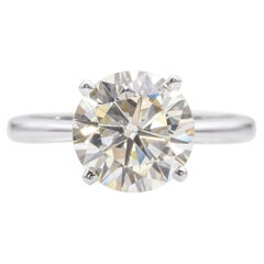 White Gold 2.6ct O-P VVS2 Solitaire Diamond Engagement Ring GIA