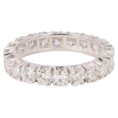 White gold 3 ct round diamond band ring