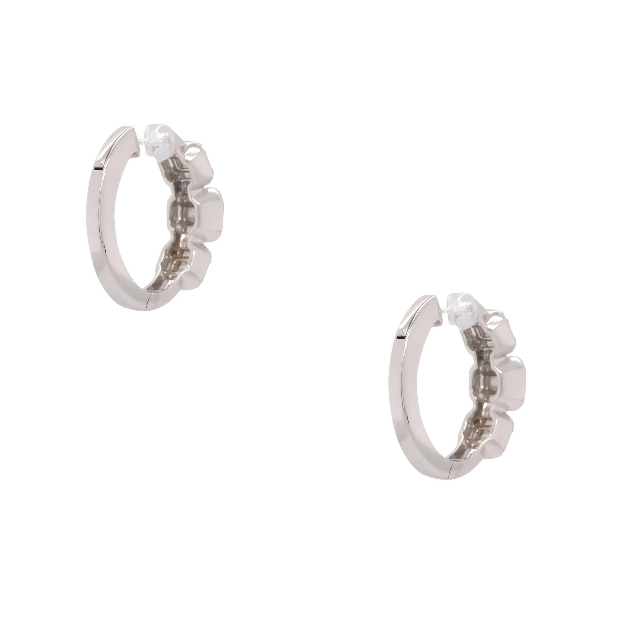 3.49 Carat Baguette Cut Diamond Illusion Earrings 18 Karat In Stock For Sale 1