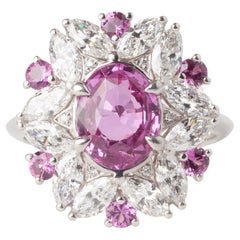 White Gold 3.68ct Oval Cut Sapphire Unique Ring