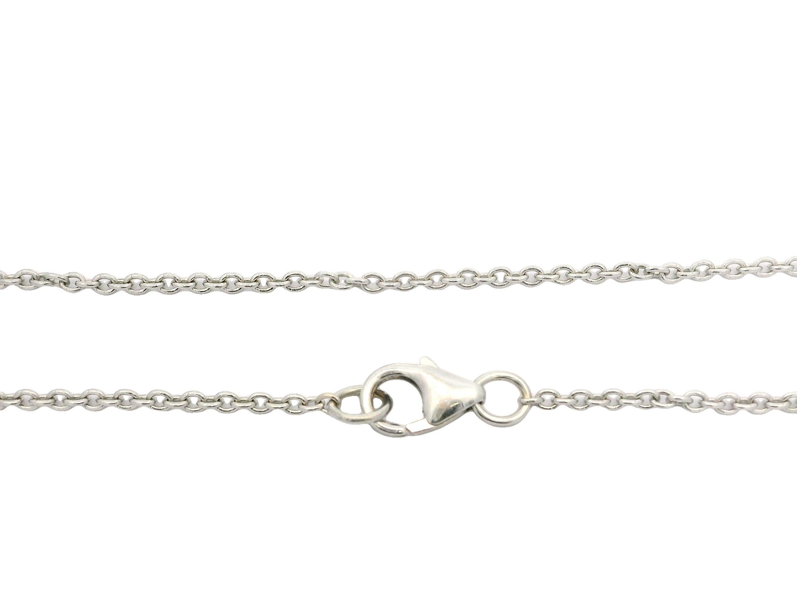Collier à chaîne de 18 pouces en or blanc avec pendentif cœur en forme de grand diamant rond et ardent de 3 ctw Pour femmes en vente