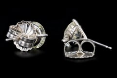 White Gold 4.16 Carat Round Brilliant Diamond Martini Stud Earrings