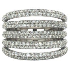 White Gold 5 Band Diamond Band