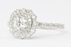 White Gold .52 CT Diamond Halo Engagement Ring