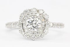 White Gold .52 CT Diamond Halo Engagement Ring