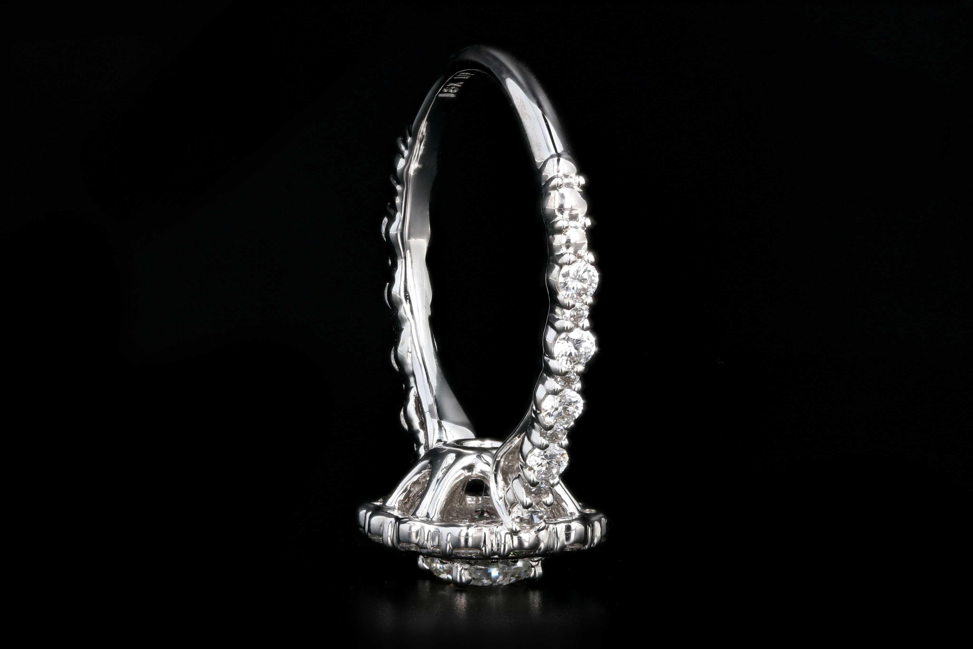 Women's White Gold .59 Carat Round Brilliant Cut Diamond Engagement Ring