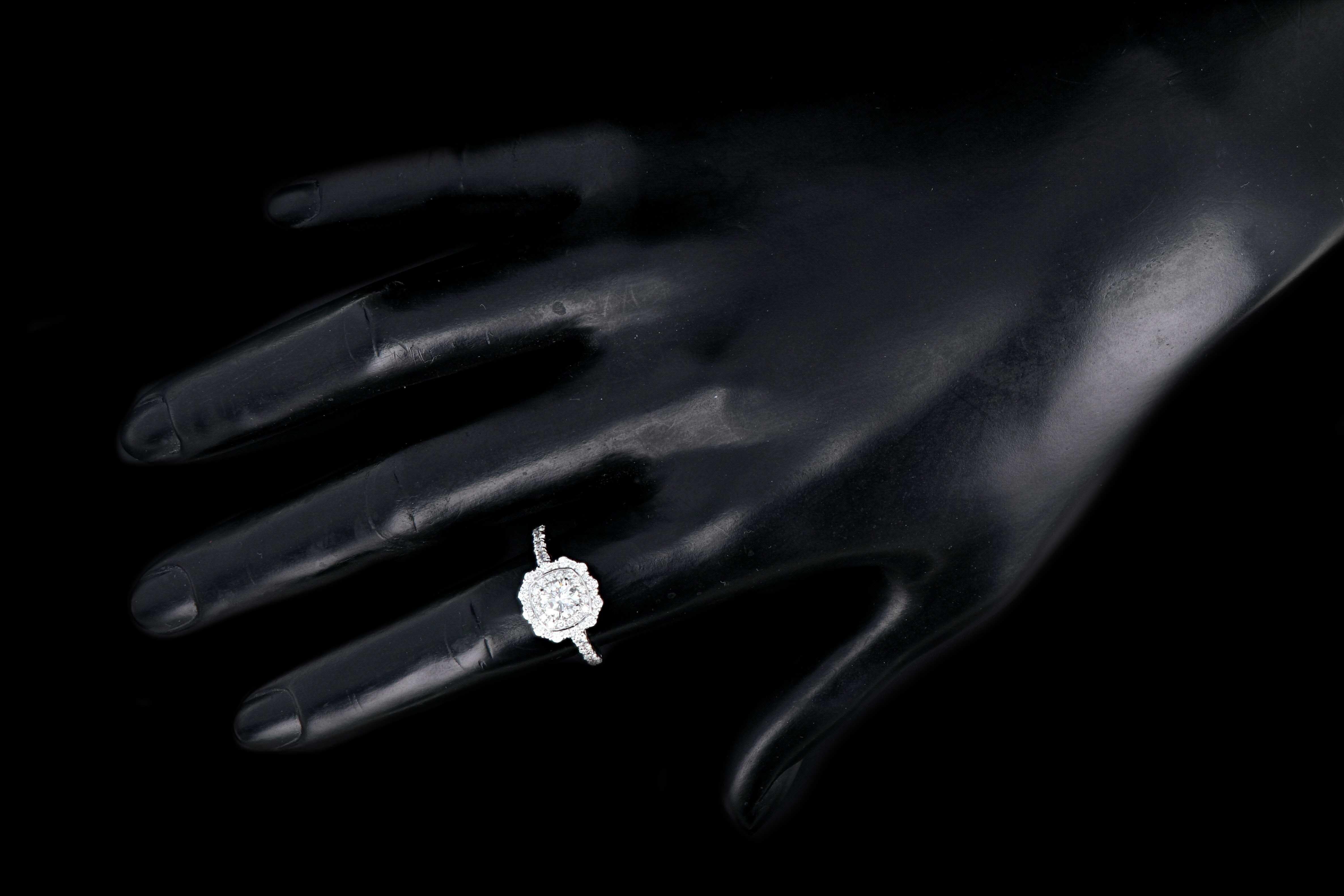 White Gold .59 Carat Round Brilliant Cut Diamond Engagement Ring 1
