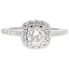 White Gold .62 Carat Round Brilliant Cut Diamond Engagement Ring