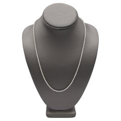 White Gold 7.00 Carat Natural Diamond Tennis Necklace