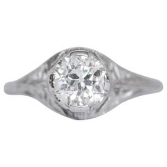 .80 carat solitaire diamond ring White Gold .80 Carat Solitaire Diamond Art Deco Filigree Engagement Ring