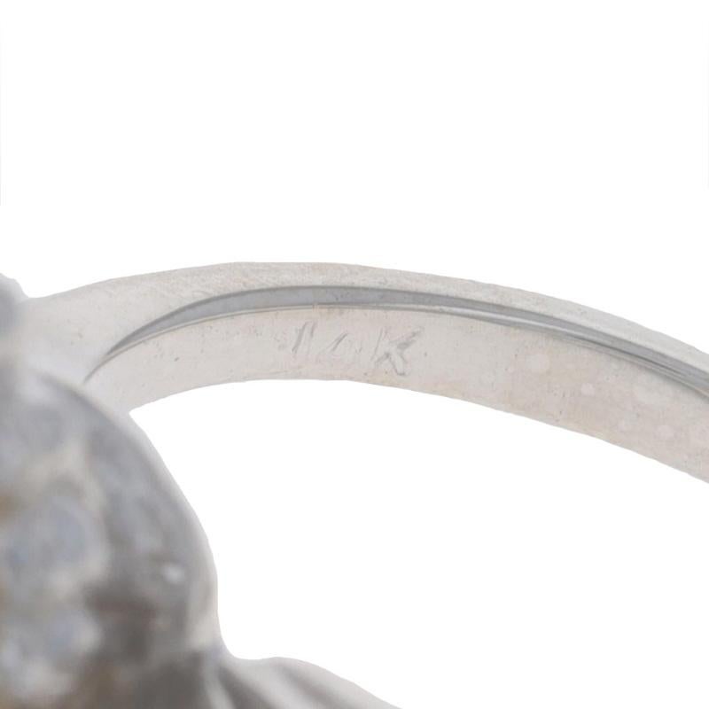 Anello bypass con perle Akoya e diamanti in oro bianco - 14k 0.32ctw Wave Swirl in vendita 2