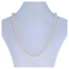 Collana con fili annodati di perle Akoya in oro bianco da 18" - 14k
