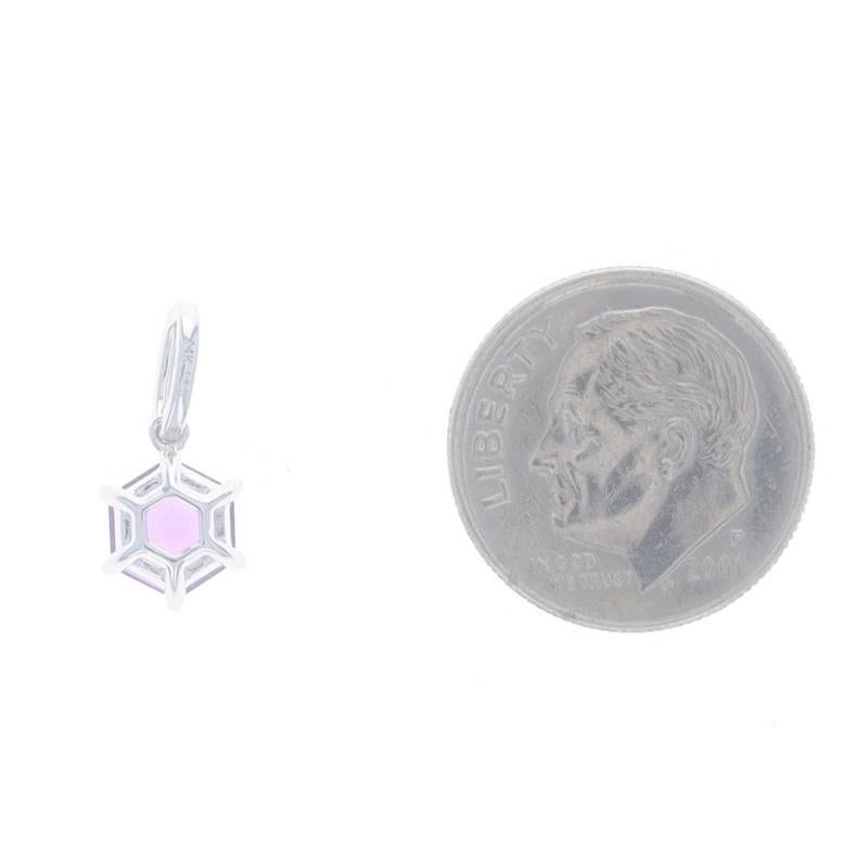 Sechseckiger Amethyst-Diamant-Anhänger aus Weißgold - 14k Hexagon 1,12ctw Geometrisch im Zustand „Neu��“ im Angebot in Greensboro, NC